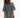 Back view of a woman wearing an oversized carbon gray New York graphic tee with a vintage acid wash streetwear finish.