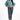 Kira high-rise skinny blue jeans with a visible button fly and raw hem, paired with a blue cropped sweatshirt.