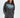 Model wearing a Sanatond Campus grey washed oversized hoodie with collegiate graphic on front.