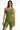 Model wearing the green Karina Crop Tank, a one-shoulder sleeveless streetwear top with asymmetrical neckline.
