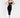Woman wearing the black Naomi midi dress featuring front cutouts, spaghetti straps, and a bodycon silhouette.