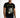 Man in the Carbon Urban Horizon Graphic Tee with a black and white cityscape photo, neon yellow frame, and blue jeans.