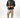 Men's Peter Puffer Vest in black faux leather streetwear style worn with khaki cargo pants against a white background.
