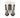 Top-down view of Carbon black and white urban streetwear sneakers with leather panels and branded insoles.