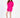 Model in vibrant hot pink Brooke Sweater featuring an oversized knit fit and trendy arm cut-outs with black combat boots.