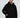 Model wearing a Carbon black oversized streetwear hoodie with silver metal studs on the hood and cuffs.