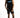 Man in Wayne Black Denim Overalls shorts with utility pockets, cuffed hem, and streetwear fit on a white background.