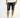 Samuel black washed denim shorts by Carbon Jeans with distressing and slim fit, shown on a model with white sneakers.
