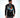 Back of men's black long-sleeve Superior Shirt featuring a colorful melting puzzle cube graphic and white text.