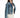 Jolie oversized blue washed denim jacket with distressed frayed hems worn over a white dress for a streetwear aesthetic.