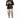 Man in a Randy black puffer vest, quilted sleeveless jacket, styled with tan cargo pants for a streetwear look.