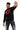 Man wearing black You Matter University graphic sweatshirt and distressed jeans in a studio streetwear pose.