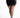 Back view of the high-waisted Maddison black mini skirt featuring a delicate eyelash lace hem and rear zipper.