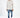 Man in cream Sean Textured Knit Streetwear Sweater with distressed details, blue slim jeans, and white high-top sneakers.