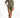 Model in Liany Utility Romper in Army Green with chest pockets, belted waist, and white sneakers for a streetwear vibe.