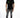 Man wearing Carbon Zayn slim fit grey distressed denim jeans and black graphic t-shirt on a white background.
