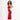 Side view of Carbon's Lee red shimmer midi dress on a model, featuring bodycon fit and waist cutouts.