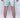 Rear view of Landon Patterned Men's Swimwear featuring a teal and lime green palm tree print with elastic waistband.