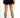 Back view of Carbon black Carly Chain Detail Denim Shorts with a high-waisted fit and distressed hem streetwear style.