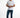 Man in white Mind Power graphic streetwear t-shirt and blue slim-fit jeans against a white background.