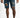 Men’s Otto distressed blue denim shorts with heavy rips, frayed edges, and white paint splatter on a studio model.