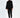 Model wearing Paris black knit pants set featuring a high-neck oversized sweater and matching joggers.