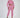 Model wearing pink Eyes Top Set cropped sweatshirt with eye-detail stitching and matching cutout sweatpants.