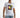 Model in white Memories Graphic T-Shirt with neon streetwear print, styled with light wash distressed denim jeans.