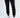 Close-up of Live The Moment black streetwear joggers featuring white script graphic on the thigh and ribbed cuffs.