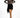 Model in Laney Nude Seamless Bodysuit with black swirl pattern and a black fringe wrap skirt.