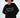 Women's black oversized Manhattan Top sweatshirt with white New York embroidery and long sleeves.