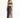 A model poses in a dark two-piece outfit featuring a knotted top and a high-slit skirt with a floral pattern.