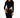 Amira black ribbed long sleeve bodysuit with waist cut-outs and seamless fit, worn by a model with black jeans.