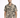 A man wearing a short-sleeve, patterned shirt with abstract black and beige designs, standing against a white backgro...