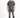 A man stands wearing a short-sleeve black and white checkered shirt paired with distressed gray jeans and black sneak...