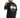 A man wearing a black t-shirt with a graphic of dice and text about life's unpredictability on the back.
