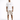 A man stands confidently in a white oversized t-shirt and beige cargo shorts, paired with white sneakers.