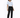 A model poses in a light blue cropped top with button details and two front pockets, paired with black trousers.