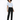 A model poses in a light blue cropped top with button details and two front pockets, paired with black trousers.