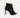 Black rhinestone stiletto heels with a diamond cutout mesh pattern, peep toe, and rear zipper closure for evening wear.