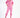 Model wearing the Gem Romper, a pink long-sleeve jumpsuit with a high collar, drawstring waist, and pockets.
