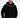 Men's black streetwear hoodie with Worry Less Smile More text around neck and Trust Your Creativity graphic on pocket.