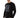 Man wearing the Keep On Rising black long-sleeve graphic tee, a streetwear style shirt with an iridescent chest print.
