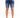 Owen Slim Fit Blue Denim Shorts for men featuring a faded wash and cuffed hems, styled with black and white sneakers.
