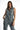 Model in Faye Denim Jumpsuit, a sleeveless blue washed utility one-piece with front zipper and cargo pockets.