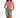 Jaylah pink cropped button-down shirt with front pockets on model paired with denim shorts for a streetwear look.
