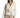 Model in Rhea white denim jacket featuring a streetwear vibe with a rope belt, utility pockets, and wood-style buttons.