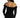 Back view of the Dulce off-the-shoulder black bodysuit with long sleeves, paired with black trousers.