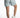 Back view of light blue high-waisted denim Vera Shorts with cuffed hems and tailored fit for a streetwear look.
