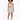 A model showcases a shimmering silver dress with a halter neck and cut-out details, paired with strappy heels.